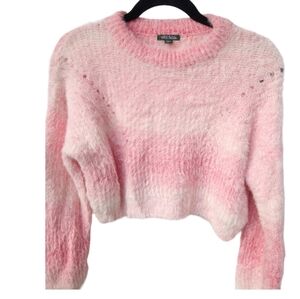 Wild Fable cropped pink fuzzy oversized sweater Size S